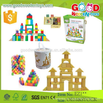 New DIY Block Set Stock brinquedos de madeira para tijolos para venda